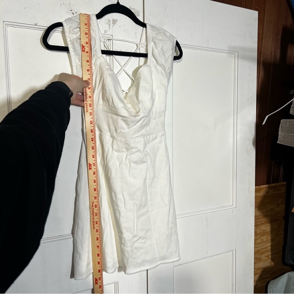 RVCA Lace Back Ruffled Mini Dress Sleeveless White Size XS Spring Summer - Picture 4 of 9